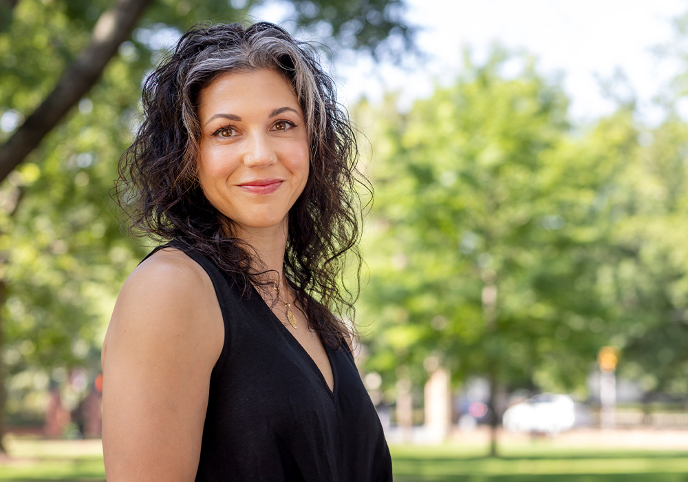 Meena Khalili stands on the University of South Carolina's historic Horseshoe