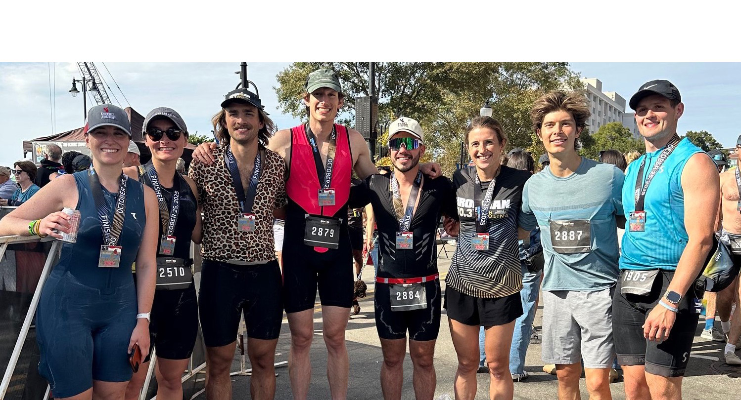 USC School of Medicine Greenville students at Ironman 70.3 finish line