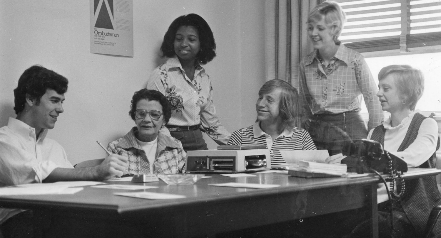 Ada B. Thomas with students