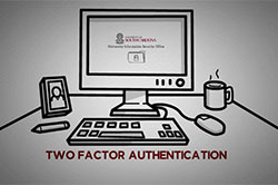 illustration of a computer for the multifactor authentication process