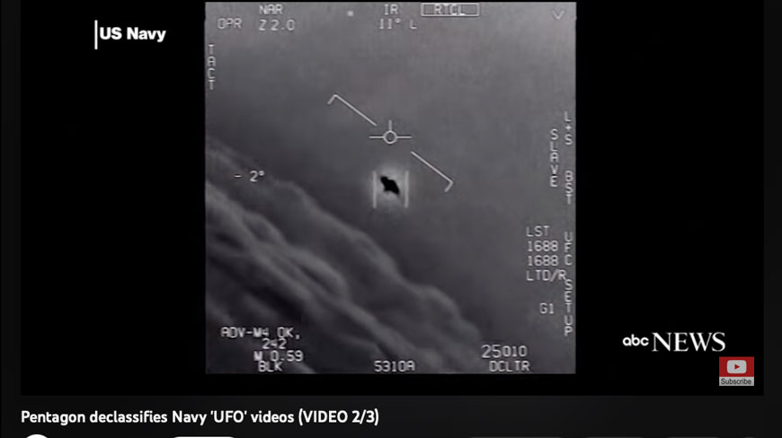 UFO videos released by the U.S. Navy, often taken as evidence of alien spaceships.