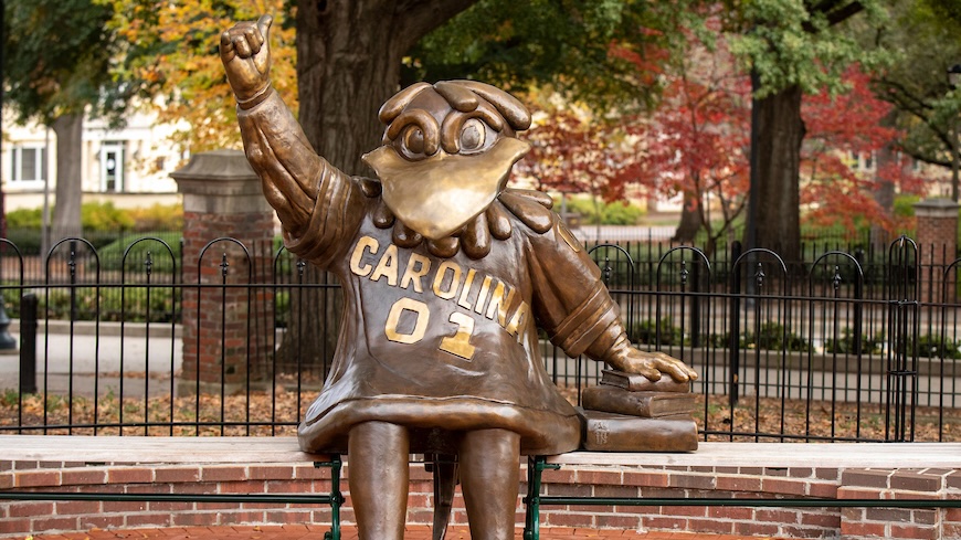 broze statue of cocky