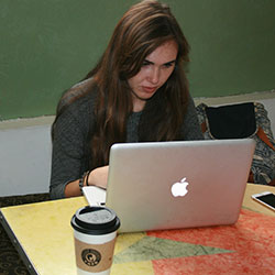 Mary Luckie studying 