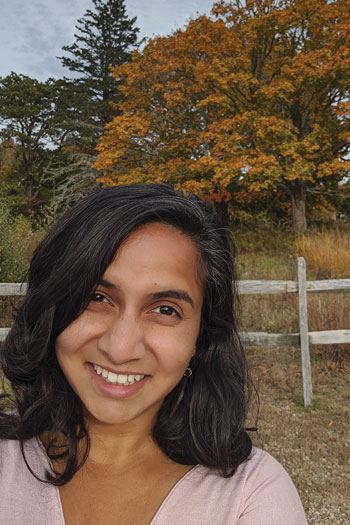 Sumi Selvaraj smiles for the camera