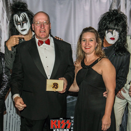 John Downs Jr. and Margaret Norris Downs with members of the rock band KISS