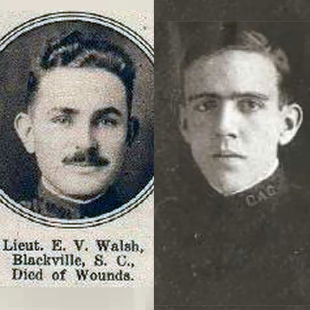 Archival photos of E.V. Walsh on the left and John McIntosh on the right.