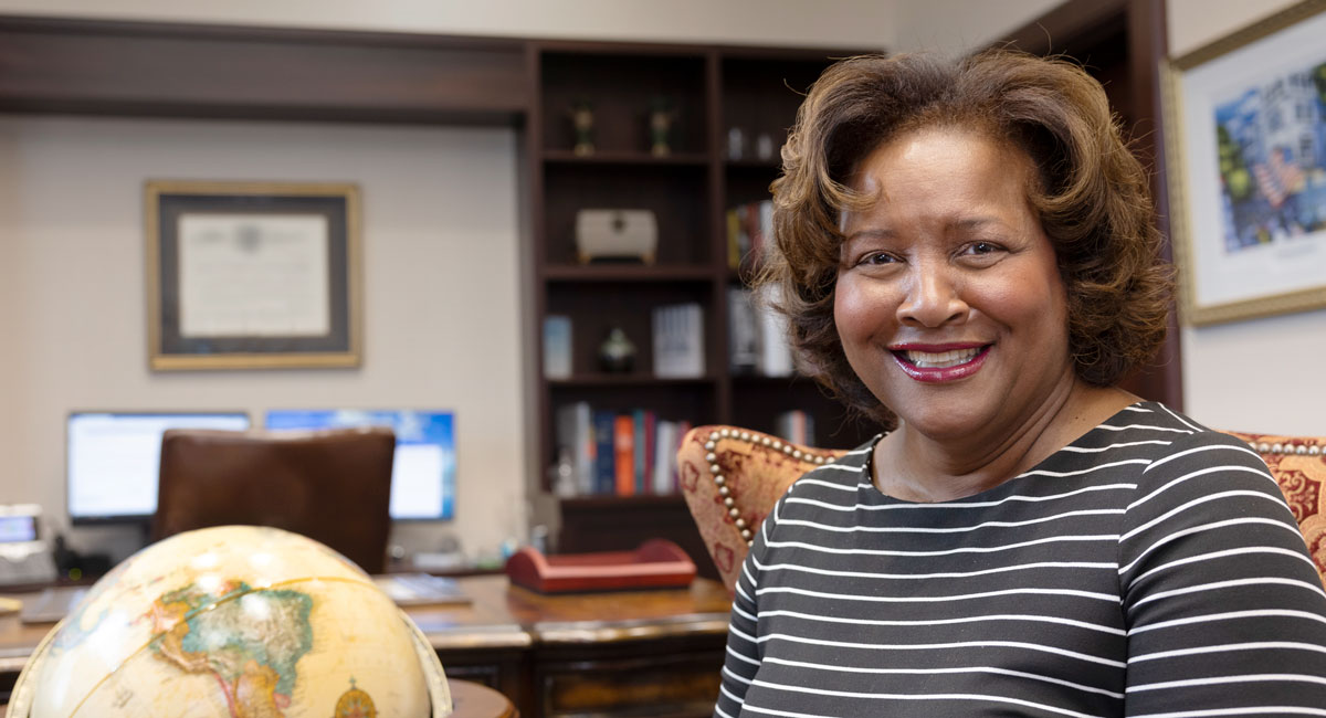 A portrait of Judge J. Michelle Childs in her chambers.