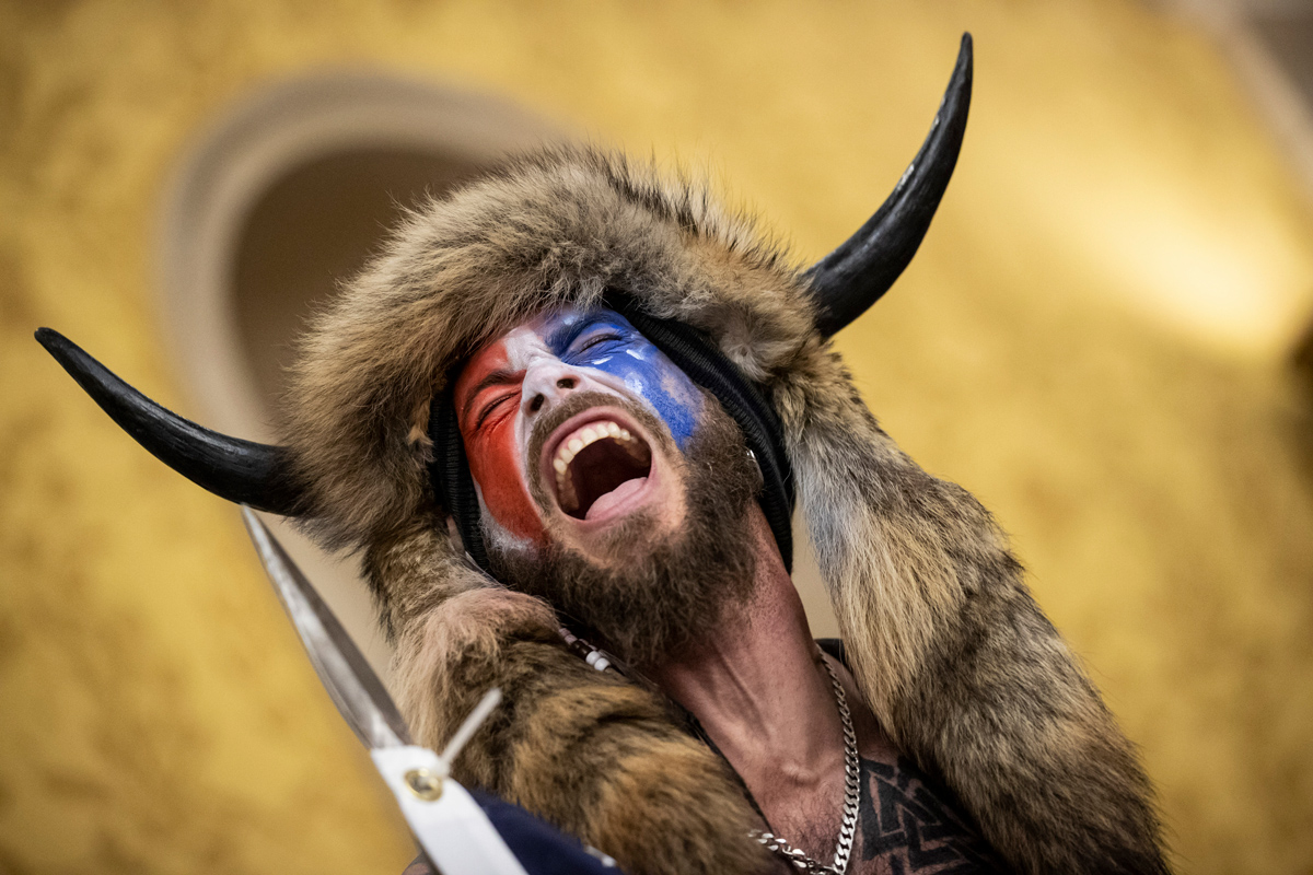 protestor photographed during the Jan. 6 riot at the U.S. capitol