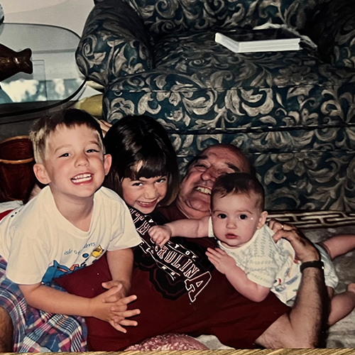 Papou and his grandkids when they were younger. 