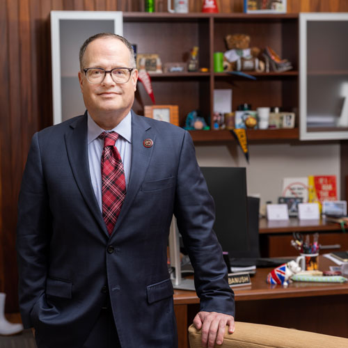 Dean of University Libraries David Banush stands in his office at Thomas Cooper Library.