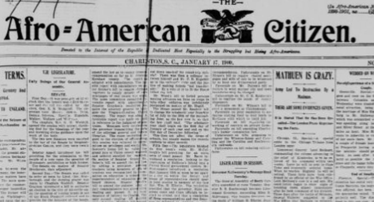 The Afro-American Citizen Charleston, SC newspaper from page from January 17, 1900