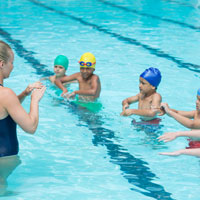 Kids in swimming pool.