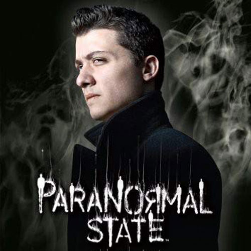 "Paranormal State" television show marketing image showing Ryan Buell from A&E