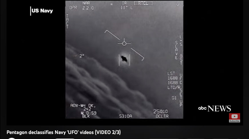 UFO videos released by the U.S. Navy, often taken as evidence of alien spaceships.