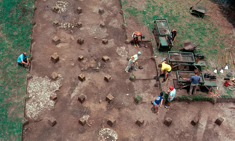 Aerial view of Santa Elena excavation site