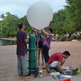 Geography researchers launch weather ballon