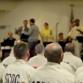 Inmates performing at a concert