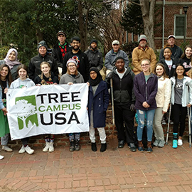 Students gathered at a previous Arbor Day at UofSC event