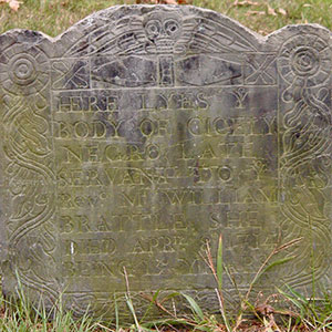old gravestone for an enslaved person named Cicely
