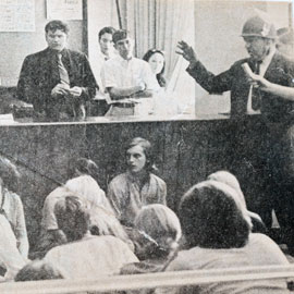archival image of student protests in May 1970