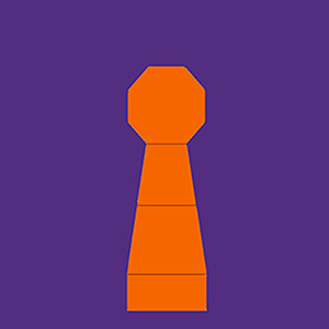 Orange rectangle on purple background