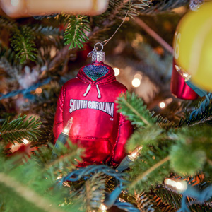 south carolina hoodie ornament in a christmas tree