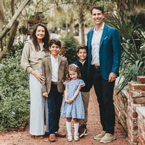 Seth Rose and his family photographed on the Horseshoe.