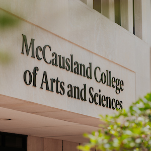 beige building with black 