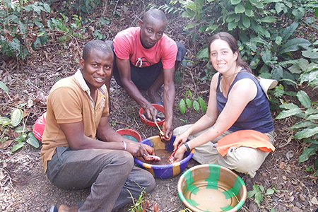 Goldberg and assistants in Guinea
