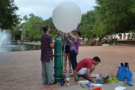 Geography researchers launch weather baloon