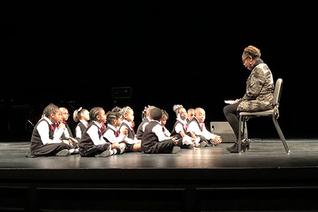 Schoolchildren during the 2018 Freedom Rings event
