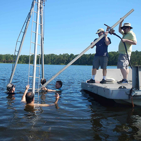 extracting core samples 