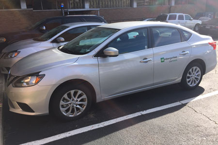 The Nisan 2018 Sentra used for the UofSC Enterprise Rent-a-Car carshare program