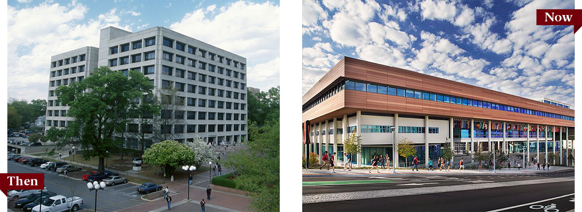 the old BA building and the new Moore School building