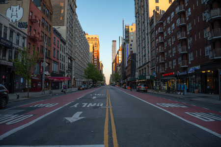 empty street in new york city
