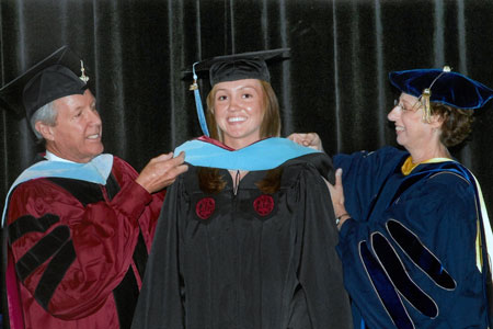 kassandra gove at her master's hooding ceremony in 2009