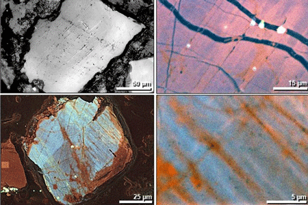 magnified images of tiny quartz grains
