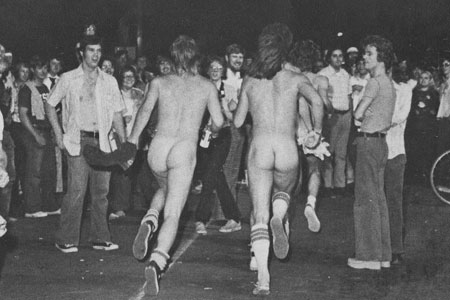 Streaking students in 1974