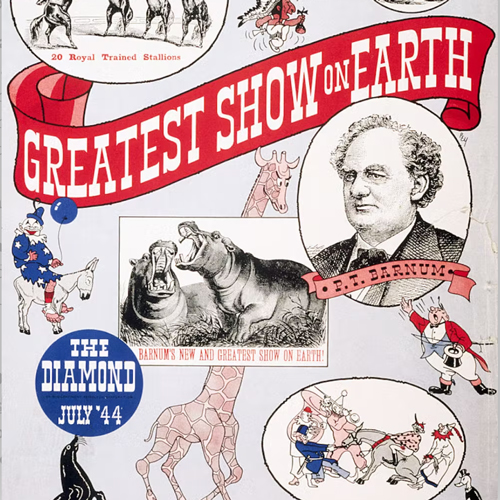 A poster advertising P.T. Barnum's circus