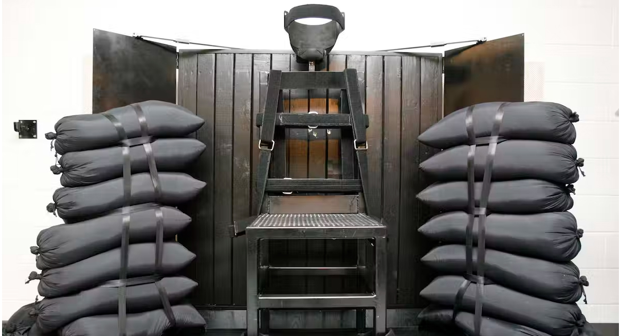 A firing squad execution chamber