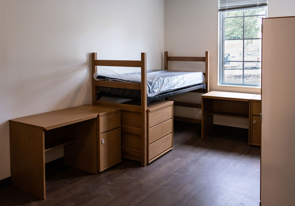 A bedroom at Campus Village.