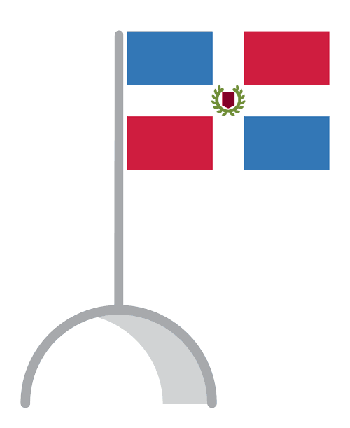An animated illustration of the flag of the Dominican Republic.
