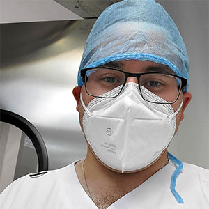 Robbie Pokora in a surgery mask