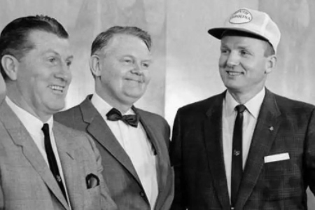 USC coaches Frank McGuire and Paul Dietzel with USC President Tom Jones, late 1960s