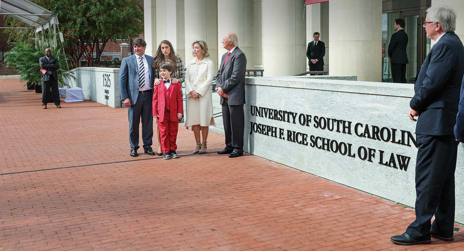 The Rice family was honored at a ceremony renaming USC's law school Nov. 10.