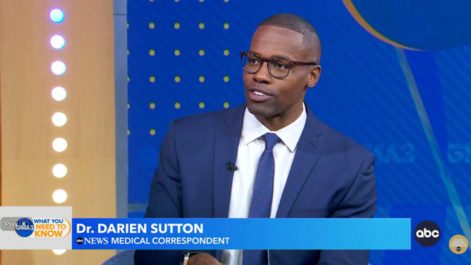Still frame of Dr. Darien Sutton appearing on "Good Morning America"
