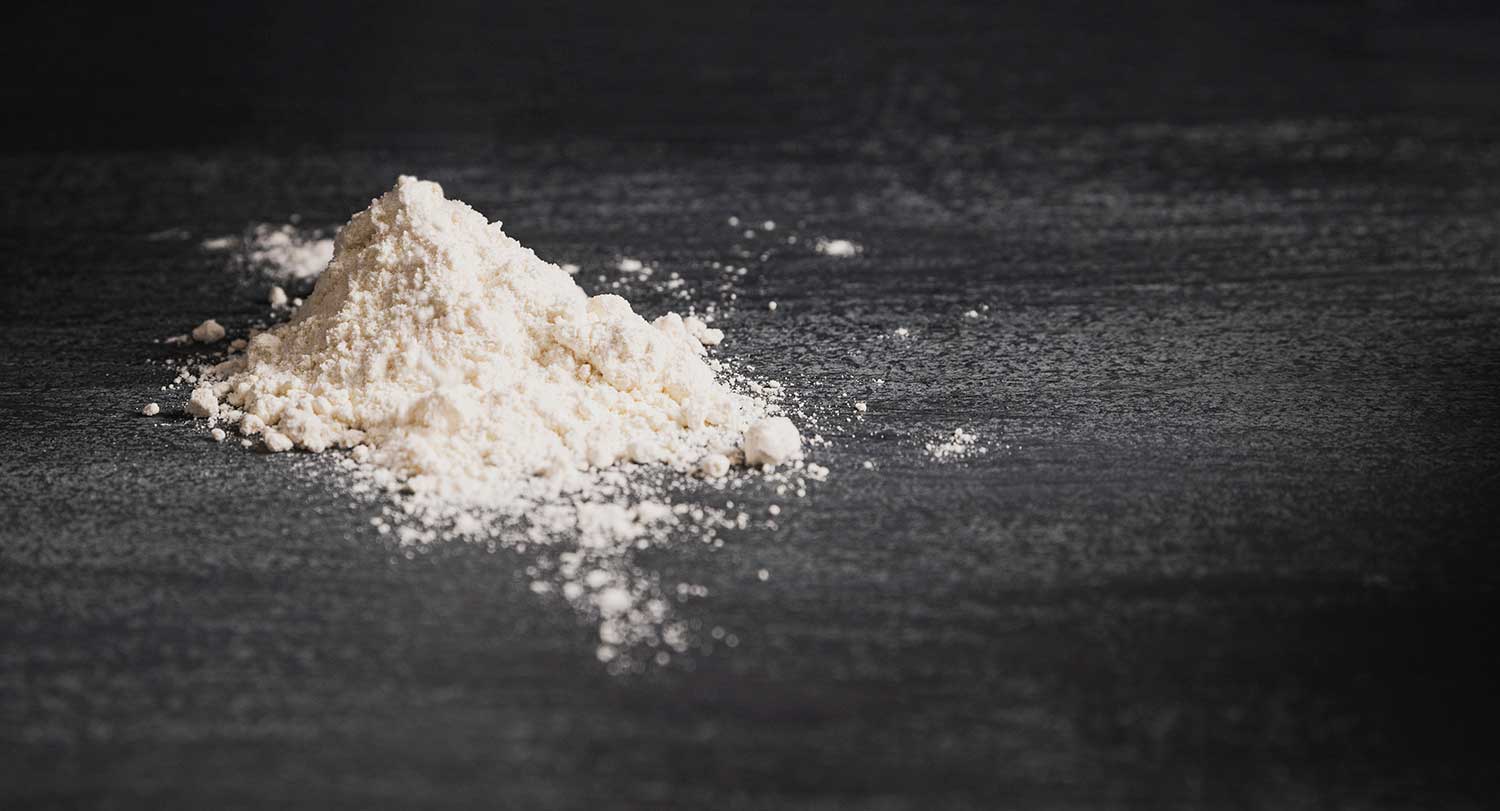 xantham gum powder on counter