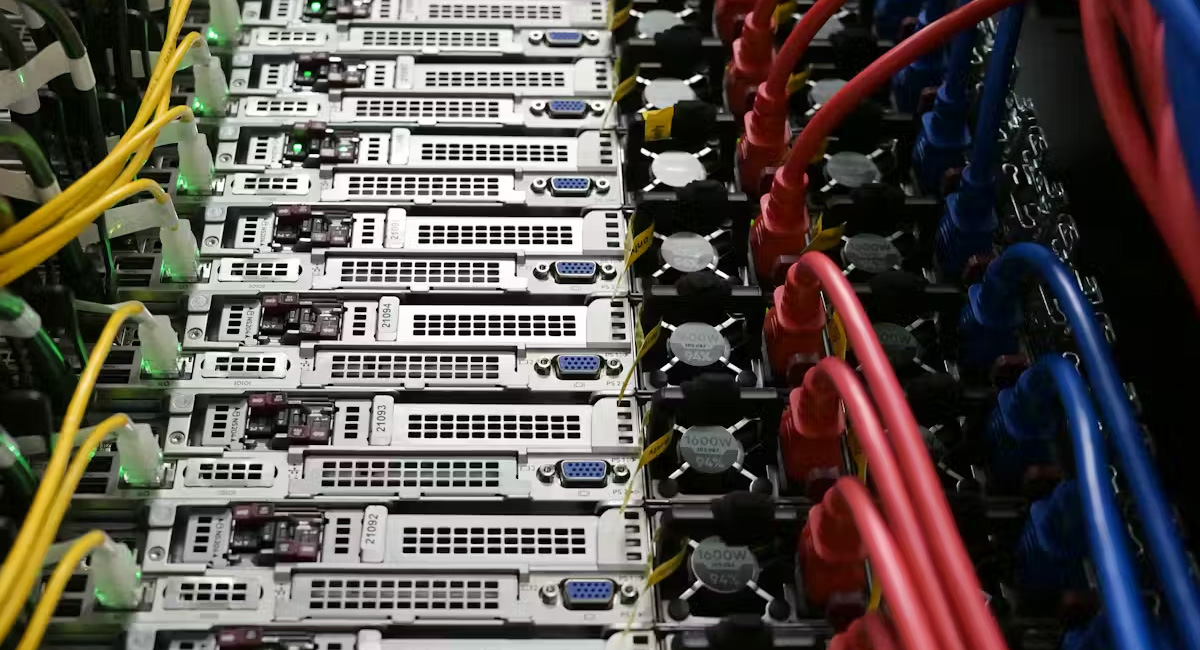 A close-up of a rack of electronics.&nbsp;