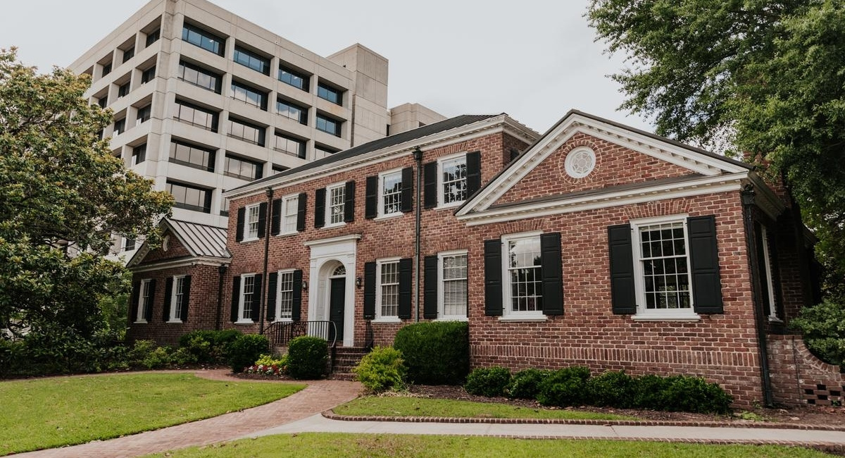 The USC Anne Frank Center is a federal-style brick home on USC's campus. 