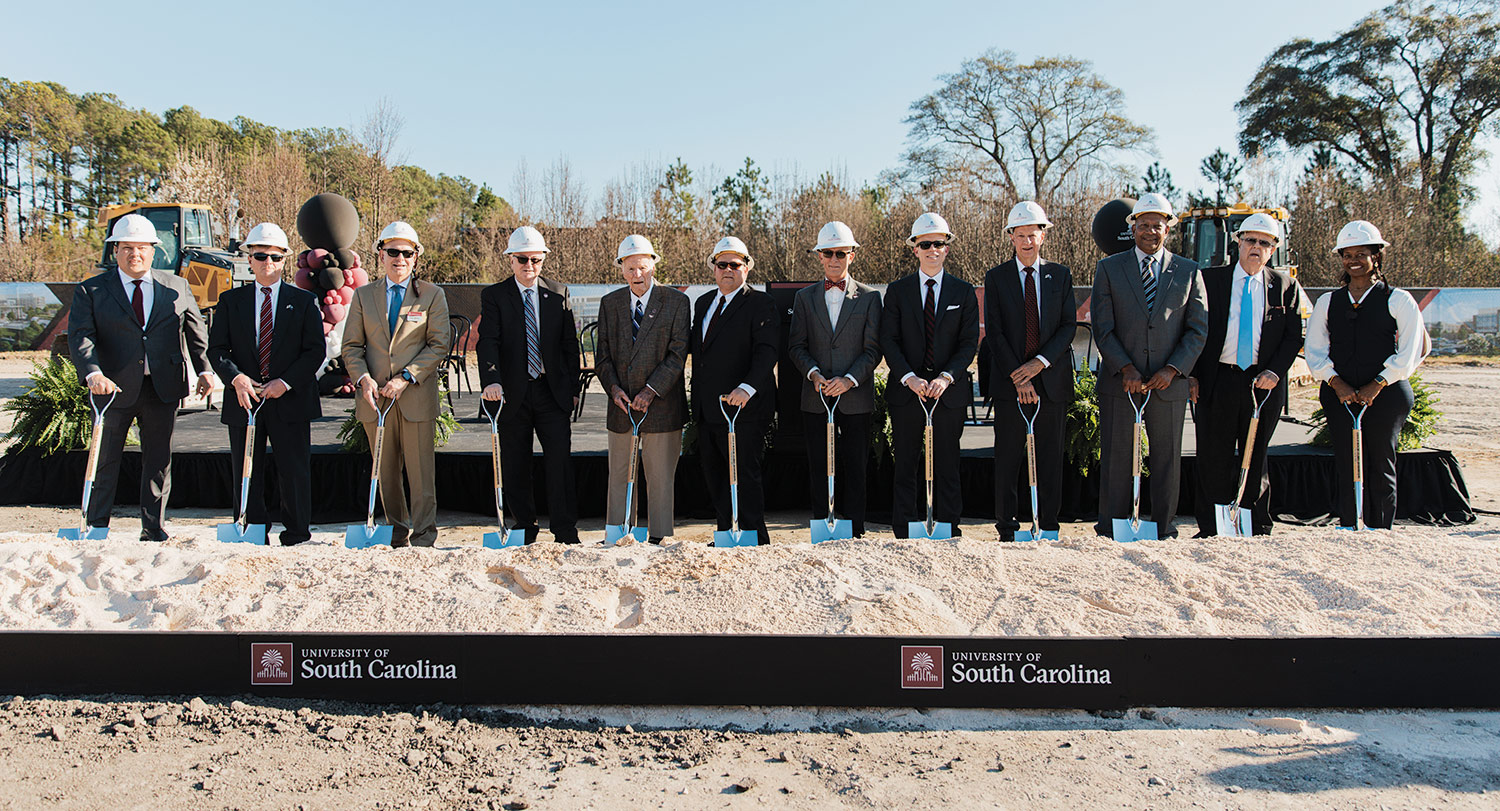 Eddie Floyd joined fellow Board of Trustees members at the ground­breaking for the new med school building at Columbia’s BullStreet District.
